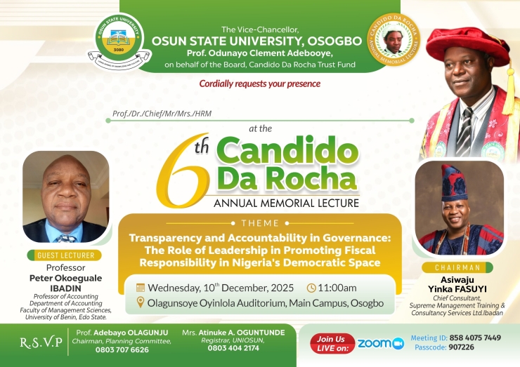 6th Candido Da Rocha Annual Memorial Lecture