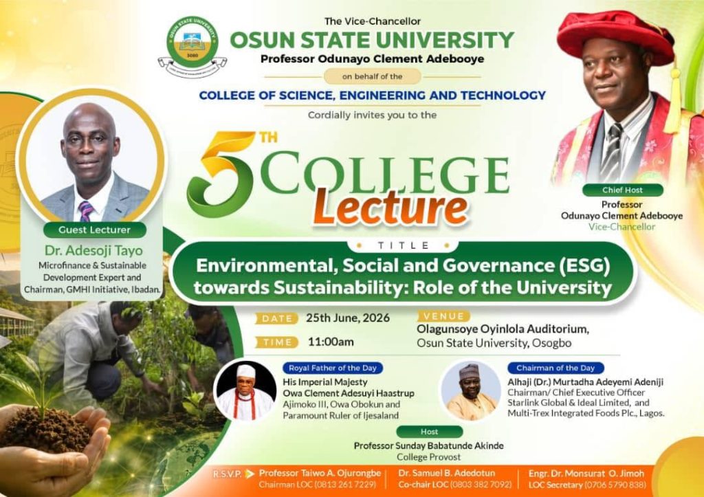 University Community Invited to 5th CSET Lecture on ESG & Sustainability