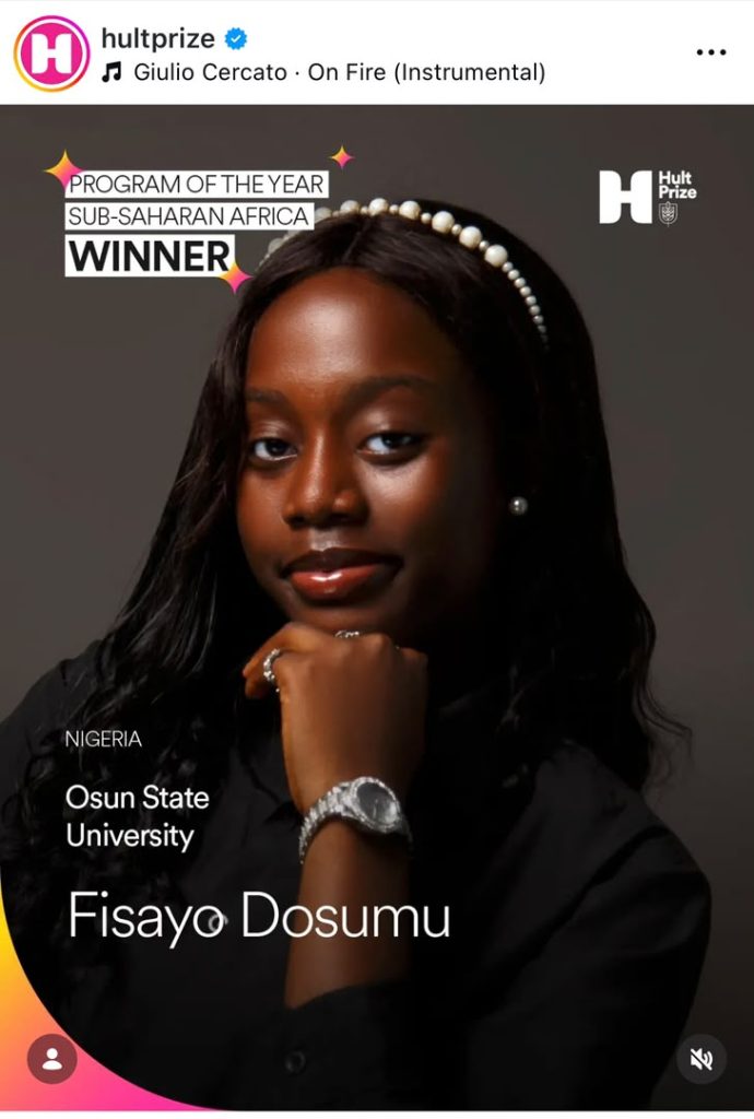 UNIOSUN Records Historic Global Triumph, Wins Prestigious Hult Prize Programme of the Year 2025 Award