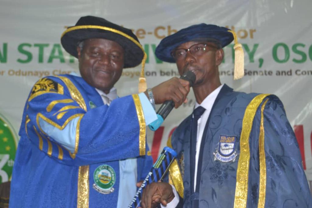 UNIOSUN VC CONGRATULATES WALE ADETU ON REAPPOINTMENT AS KOLADAISI UNIVERSITY REGISTRAR